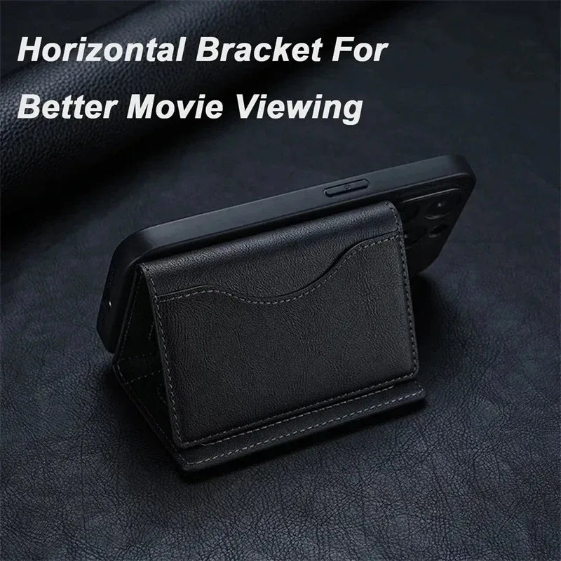 Magnetic iPhone Wallet Case – Leather Card Pouch with MagSafe