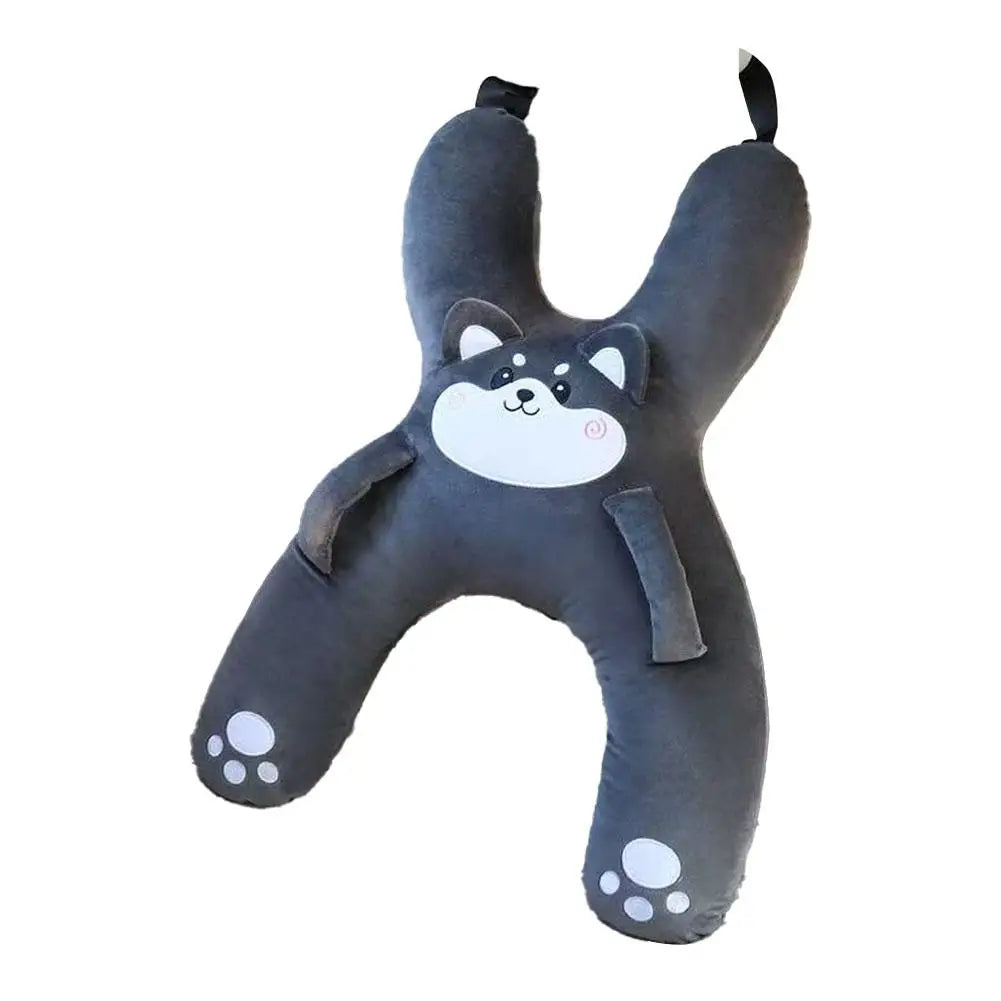 Car Cartoon Headrest Set – Breathable Child Pillow & Lumbar Support