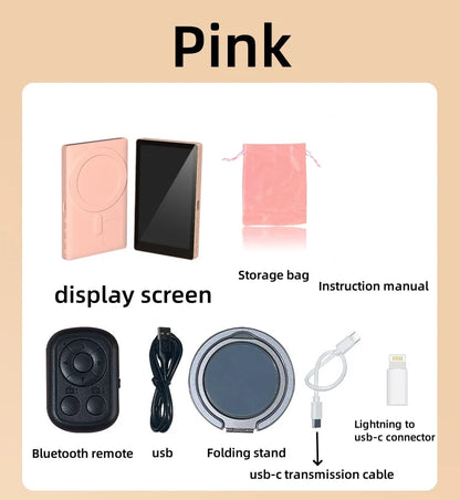 Magnetic Wireless Selfie Monitor for Rear Camera Vlogging