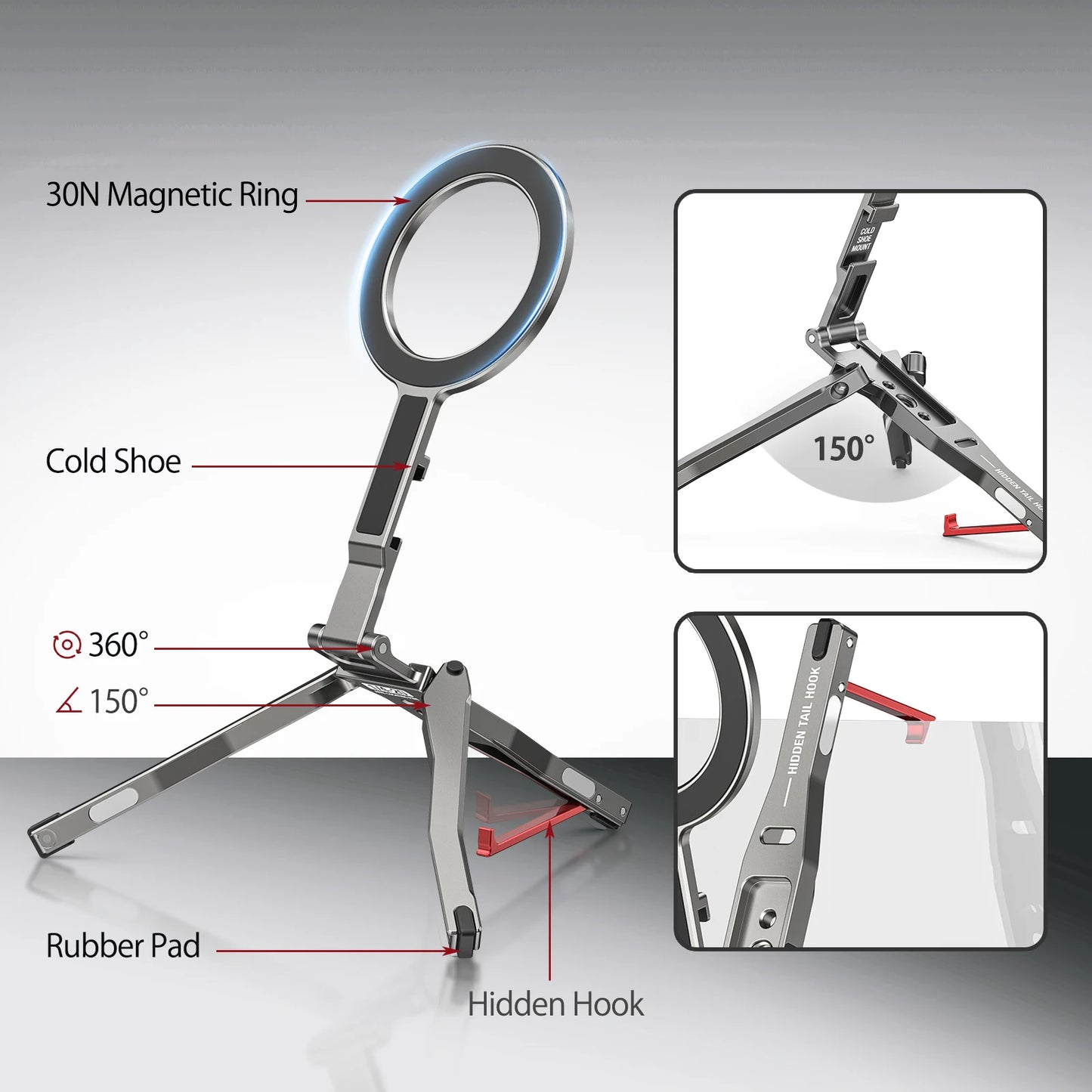 Camolo Magnetic Pocket Tripod with MagSafe Ring for iPhone & Android