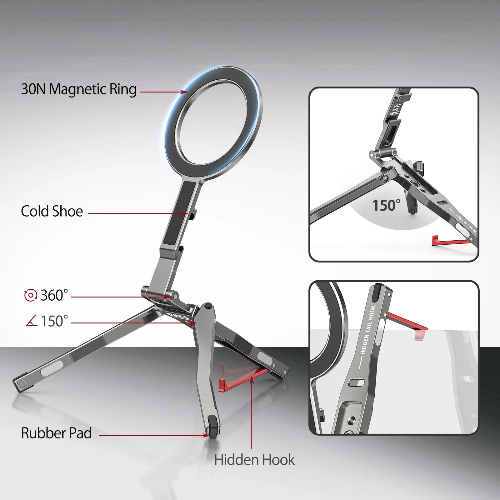 Camolo Magnetic Pocket Tripod with MagSafe Ring for iPhone & Android