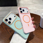 Soft Touch MagSafe Phone Cover – Wireless Charging for iPhone 11–17