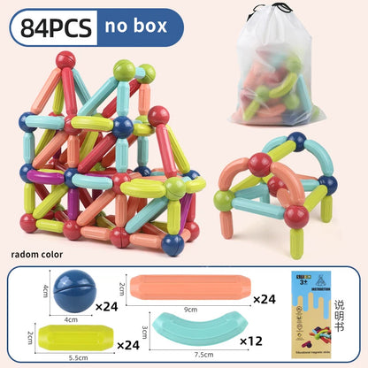 Set di aste magnetiche per costruzioni Montessori – Blocchi di costruzione magnetici per l'istruzione e il gioco dei bambini