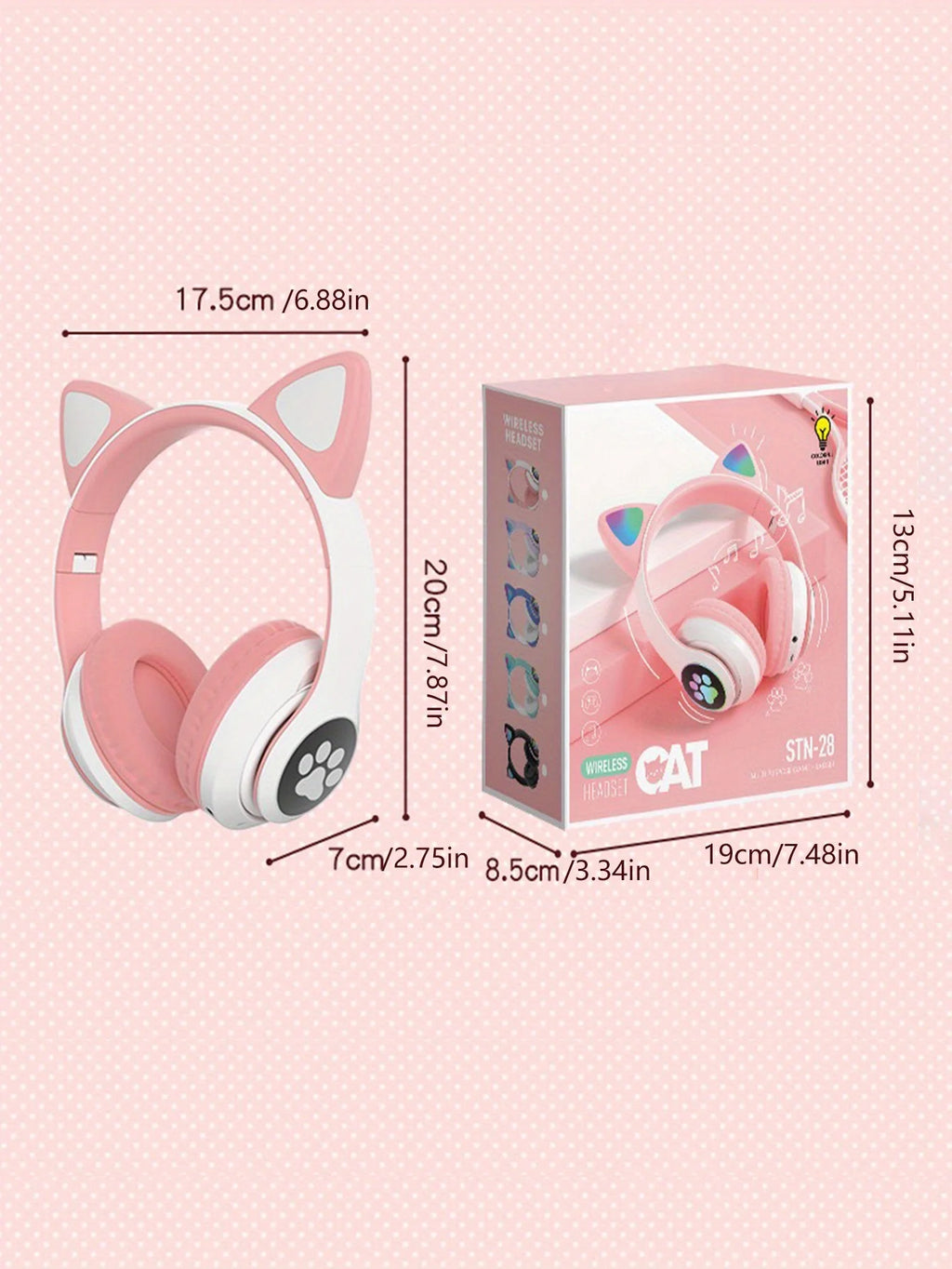 GlowSound™ Cat Ear RGB Headphones