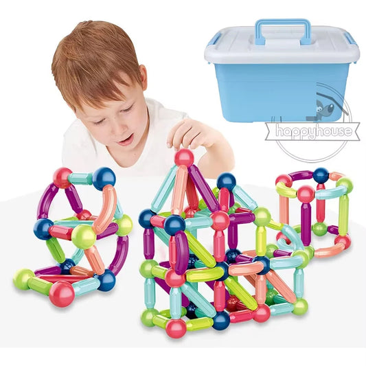 Set di aste magnetiche per costruzioni Montessori – Blocchi di costruzione magnetici per l'istruzione e il gioco dei bambini