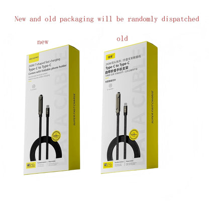 2-in-1 Fast Charging USB-C Cable & Foldable Phone Stand