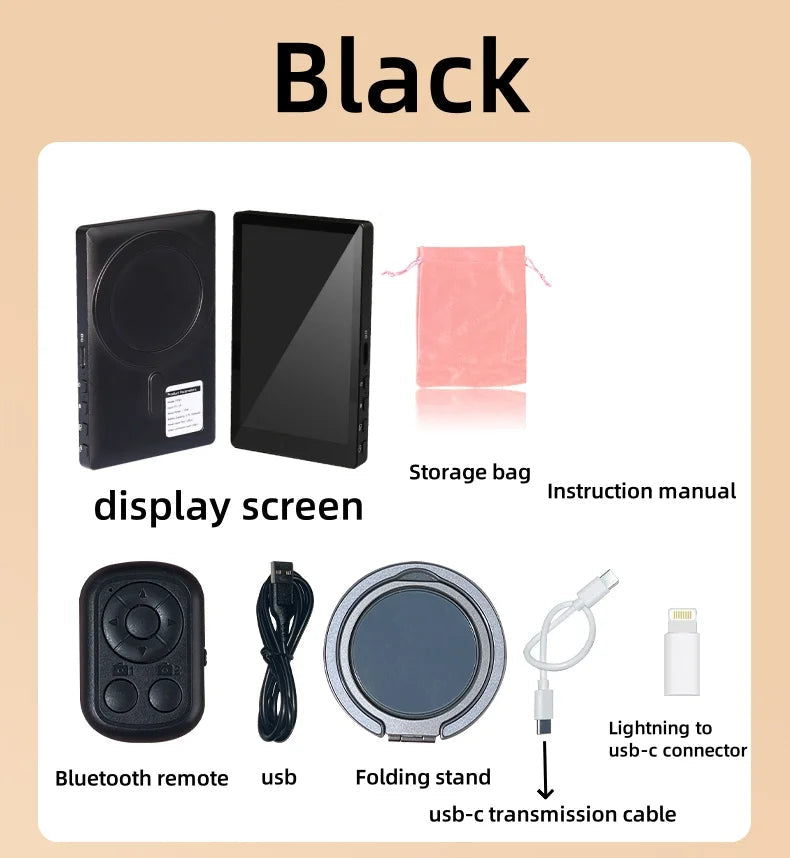 Magnetic Wireless Selfie Monitor for Rear Camera Vlogging