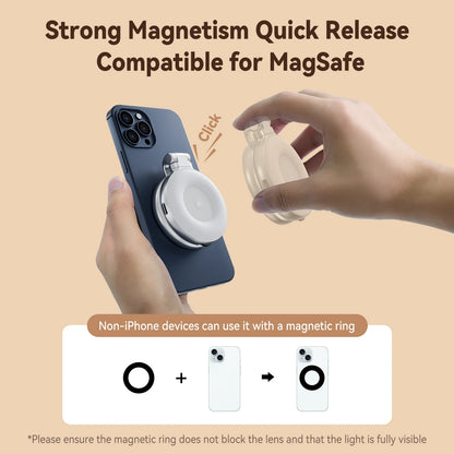TELESIN Magnetic Mini Selfie Light – 3 Brightness Modes for iPhone & Android