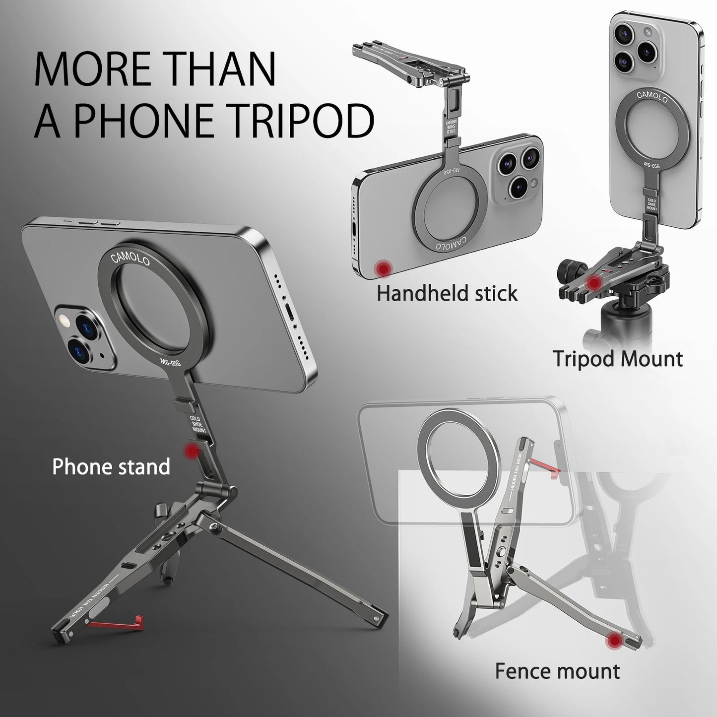 Camolo Magnetic Pocket Tripod with MagSafe Ring for iPhone & Android
