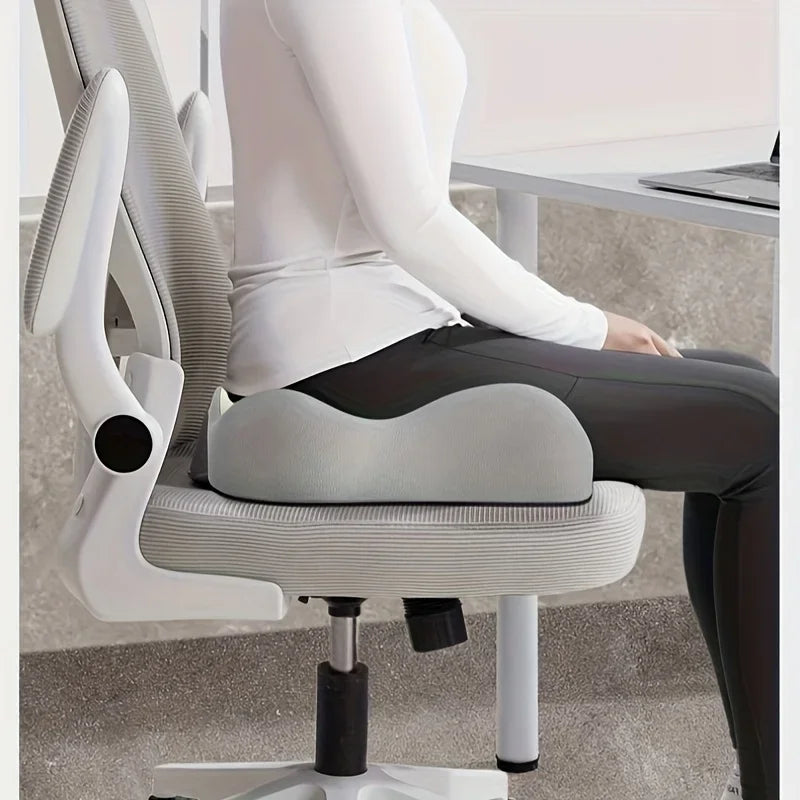 Ergonomic Memory Foam Seat Cushion – 3-Zone Lumbar Support for Office & Car