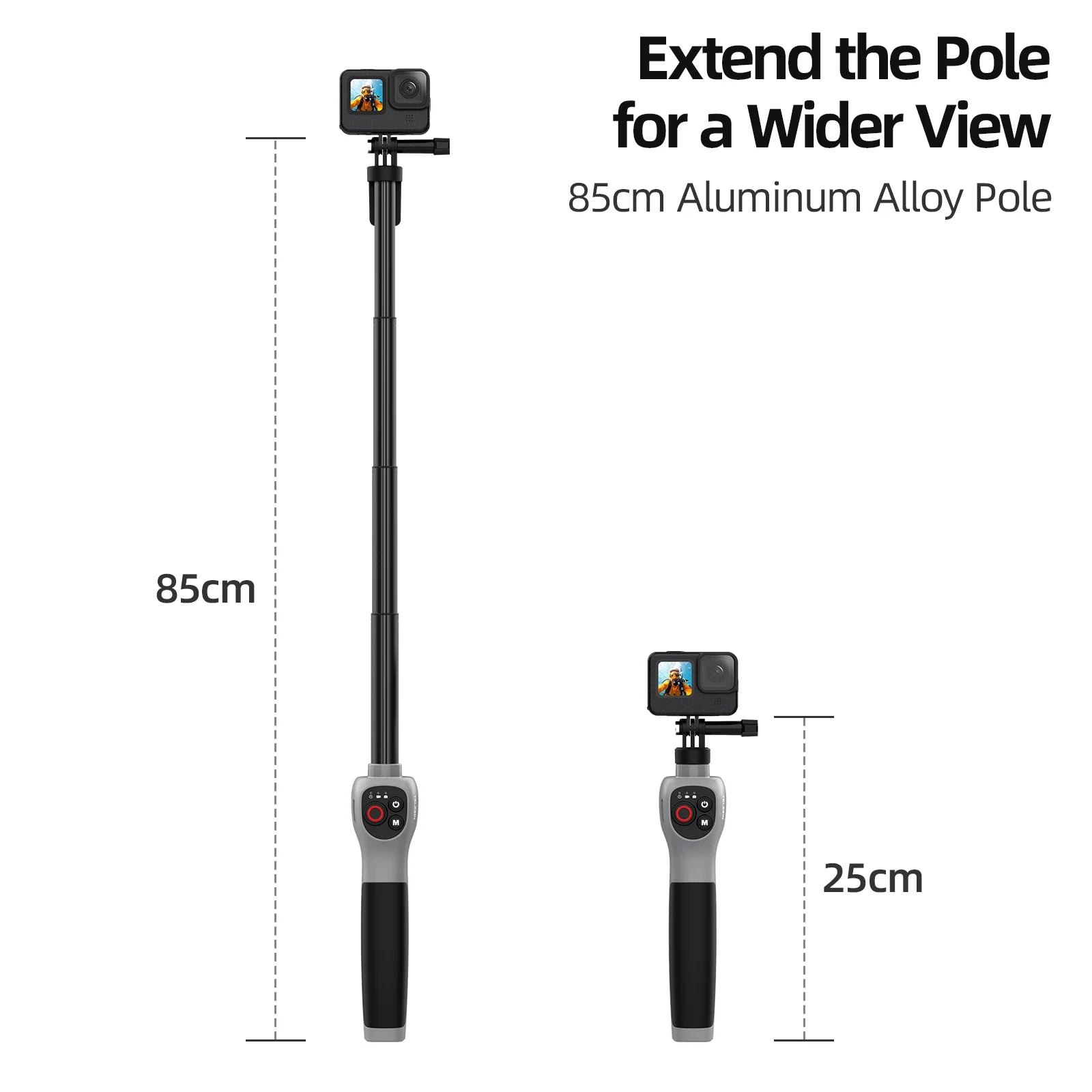 Waterproof Diving Selfie Stick 0.85M | TELESIN + Remote for GoPro 8–12