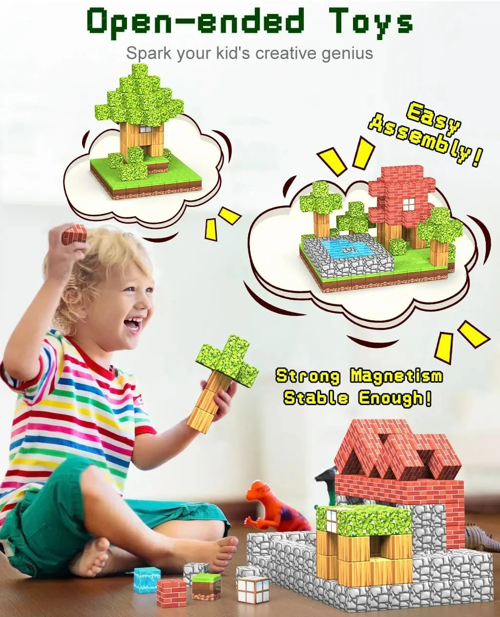 Magnetic Sensory Cubes Toy Set – 100PCS Montessori STEM Gift for Boys & Girls