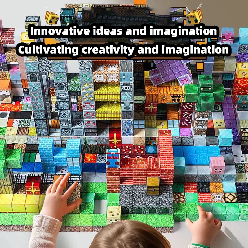 Children’s Magnetic Construction Blocks – Storage Box & Play Table Compatible