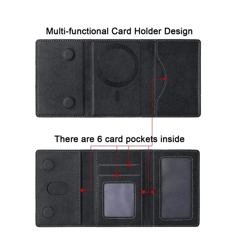 Magnetic iPhone Wallet Case – Leather Card Pouch with MagSafe
