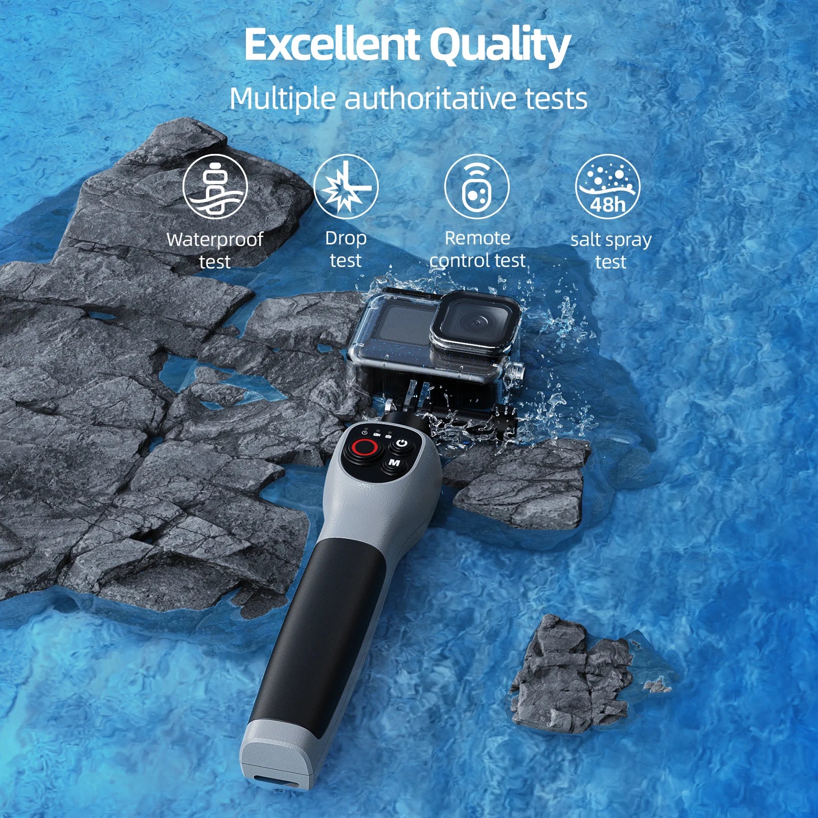 Waterproof Diving Selfie Stick 0.85M | TELESIN + Remote for GoPro 8–12