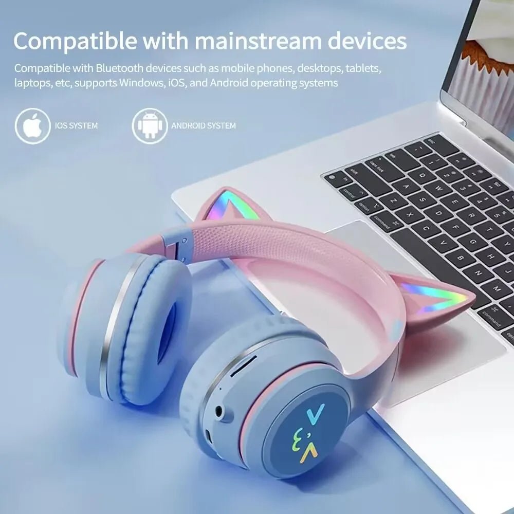 RGB Cat Earbuds – Bluetooth 5.3 Gaming Headphones
