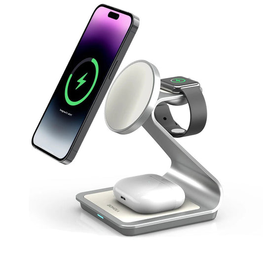 Bonola 3-in-1 Magnetic Wireless Charger - iPhone 12-16, Watch & AirPods Pro Stand - Adeju Shop