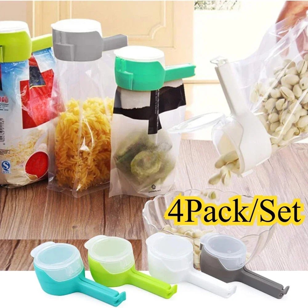 Fermagli per sacchetti di patatine con beccuccio – Confezione da 4 soluzioni per la conservazione degli alimenti in cucina 