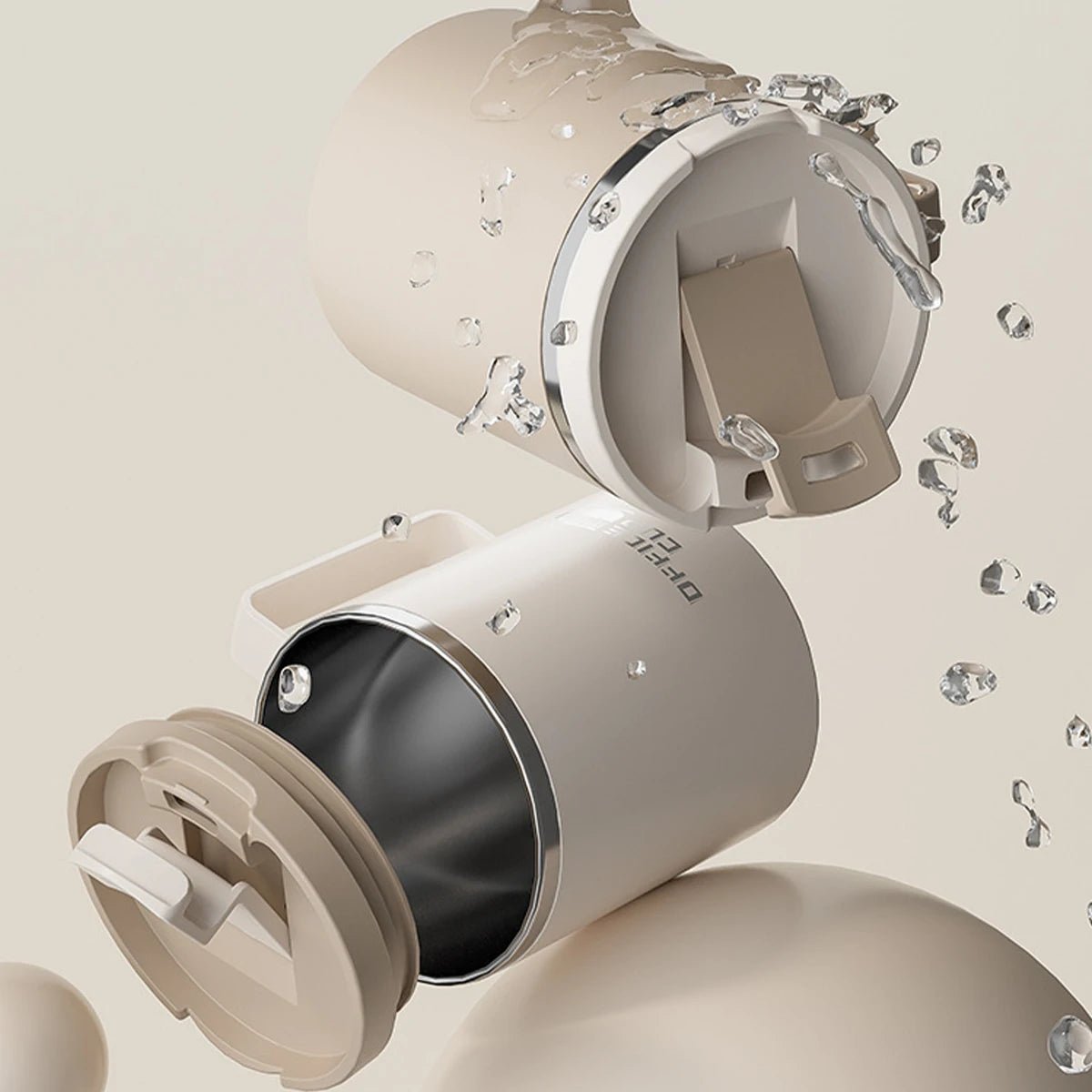 Tazza da caffè in acciaio inossidabile a doppia parete, isolata e a prova di perdite, con manico, per latte, tè o caffè 