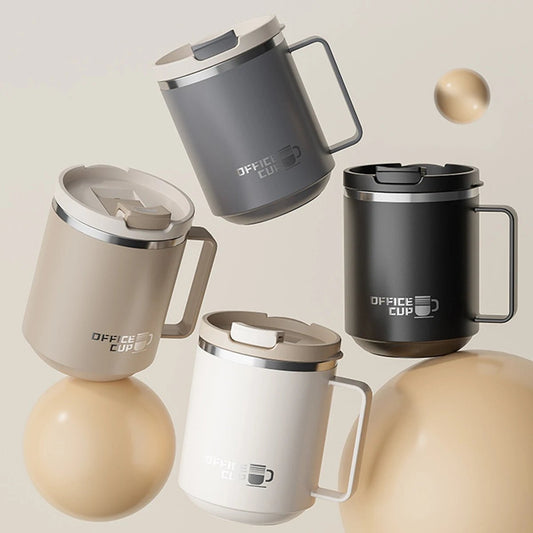 Double Wall Stainless Steel Coffee Mug  Insulated Leak Proof Cup with Handle for Milk, Tea or Coffee