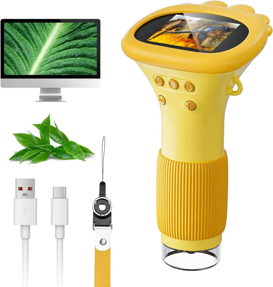 Kids’ Pocket Digital Microscope – 1000X Zoom with IPS Screen & LED Lights
