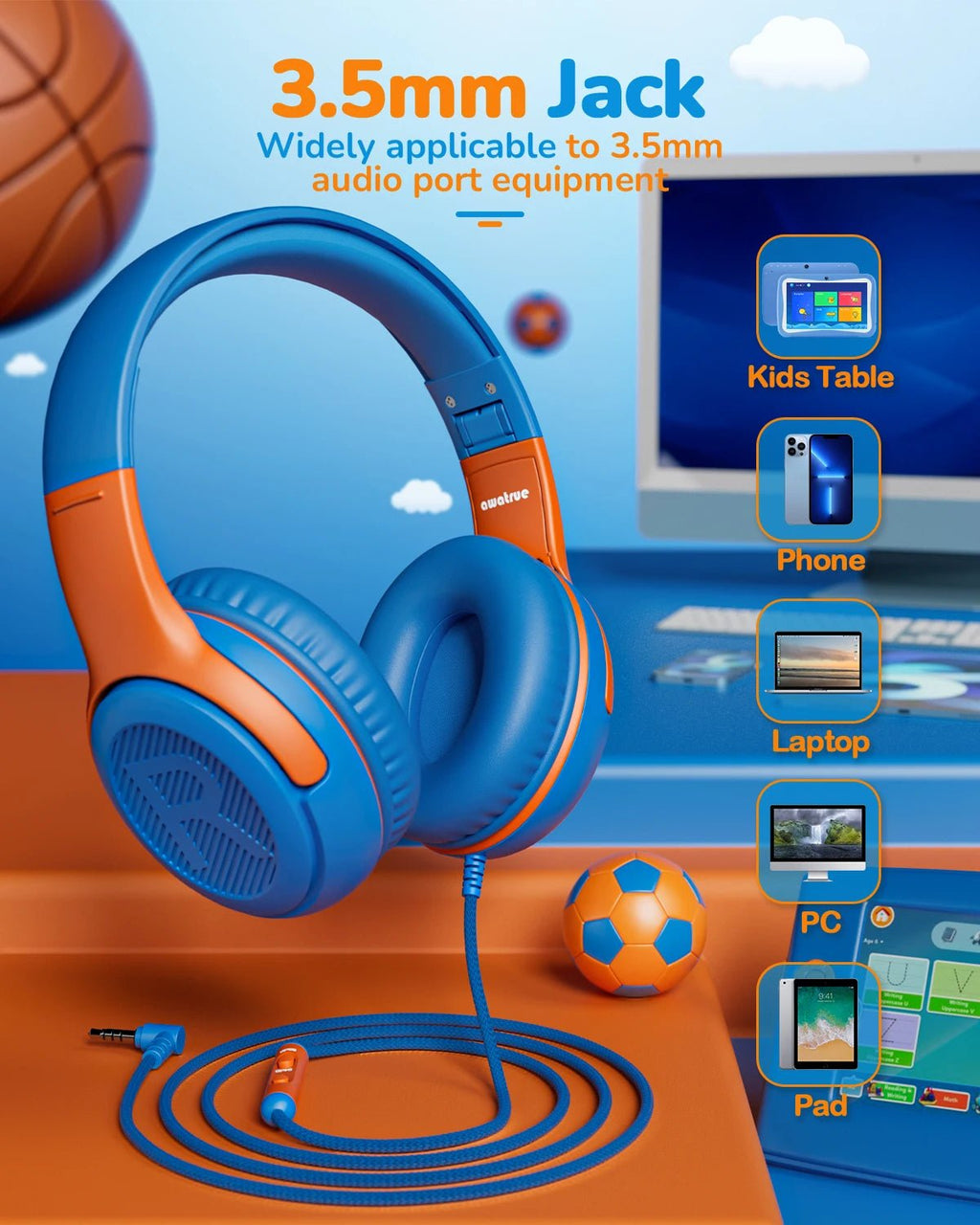 Cuffie stereo per bambini con microfono: comode e resistenti 