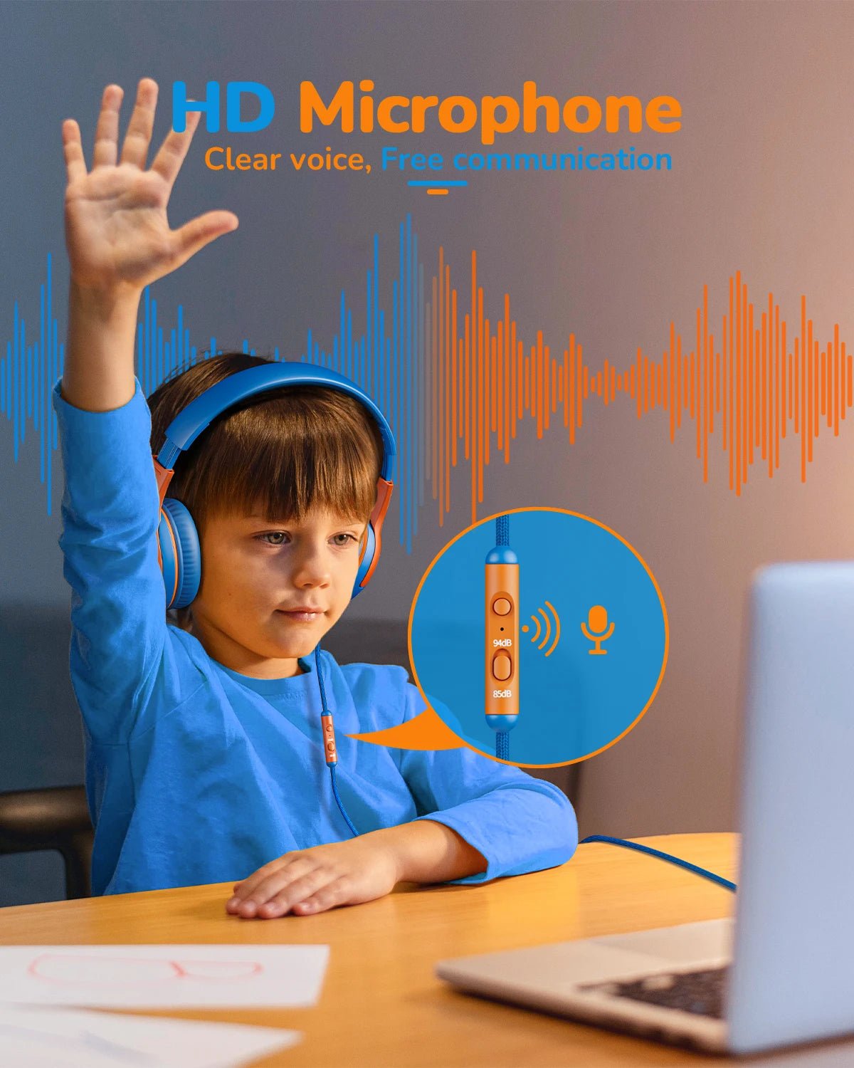 Cuffie stereo per bambini con microfono: comode e resistenti 