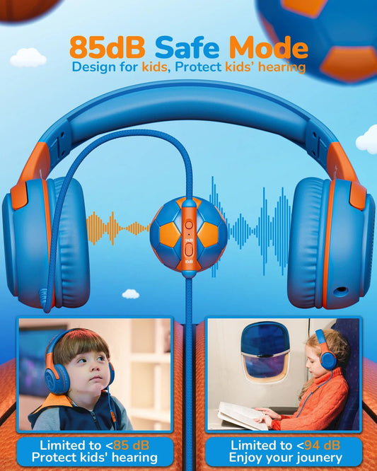 Kids School & Gaming Headset – 3.5mm Stereo Headphones with Mic & Soft Earmuffs (1/2/3 Pack Options)