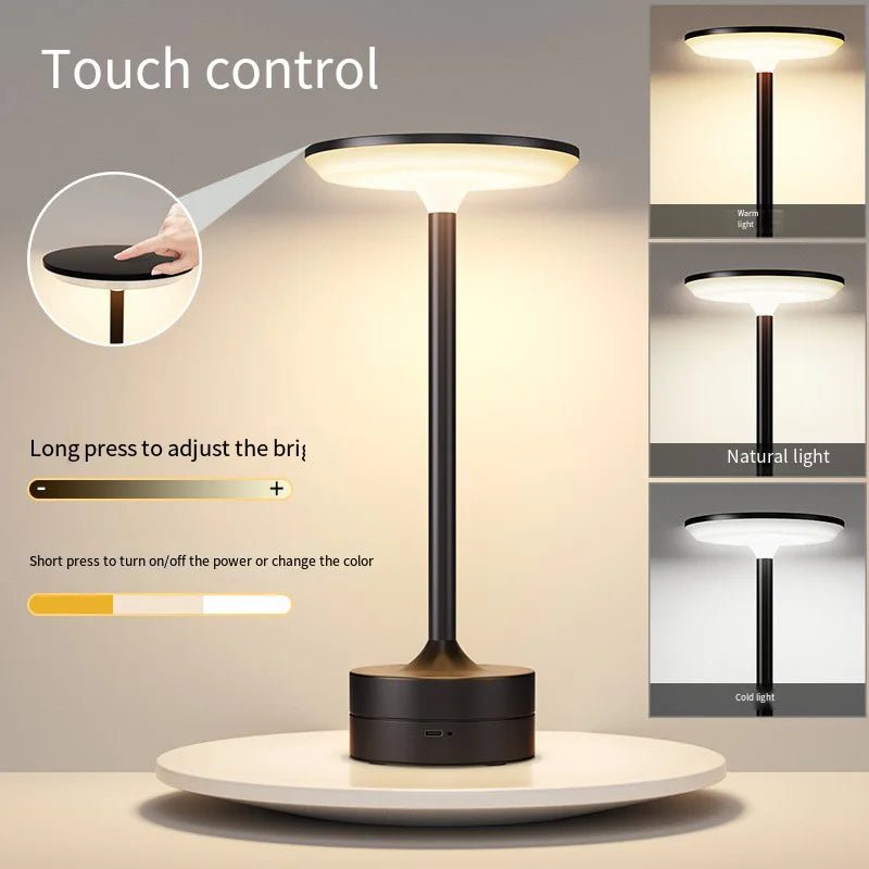 Lampada da scrivania LED portatile touch – Luce notturna wireless ricaricabile per lettura e decorazione