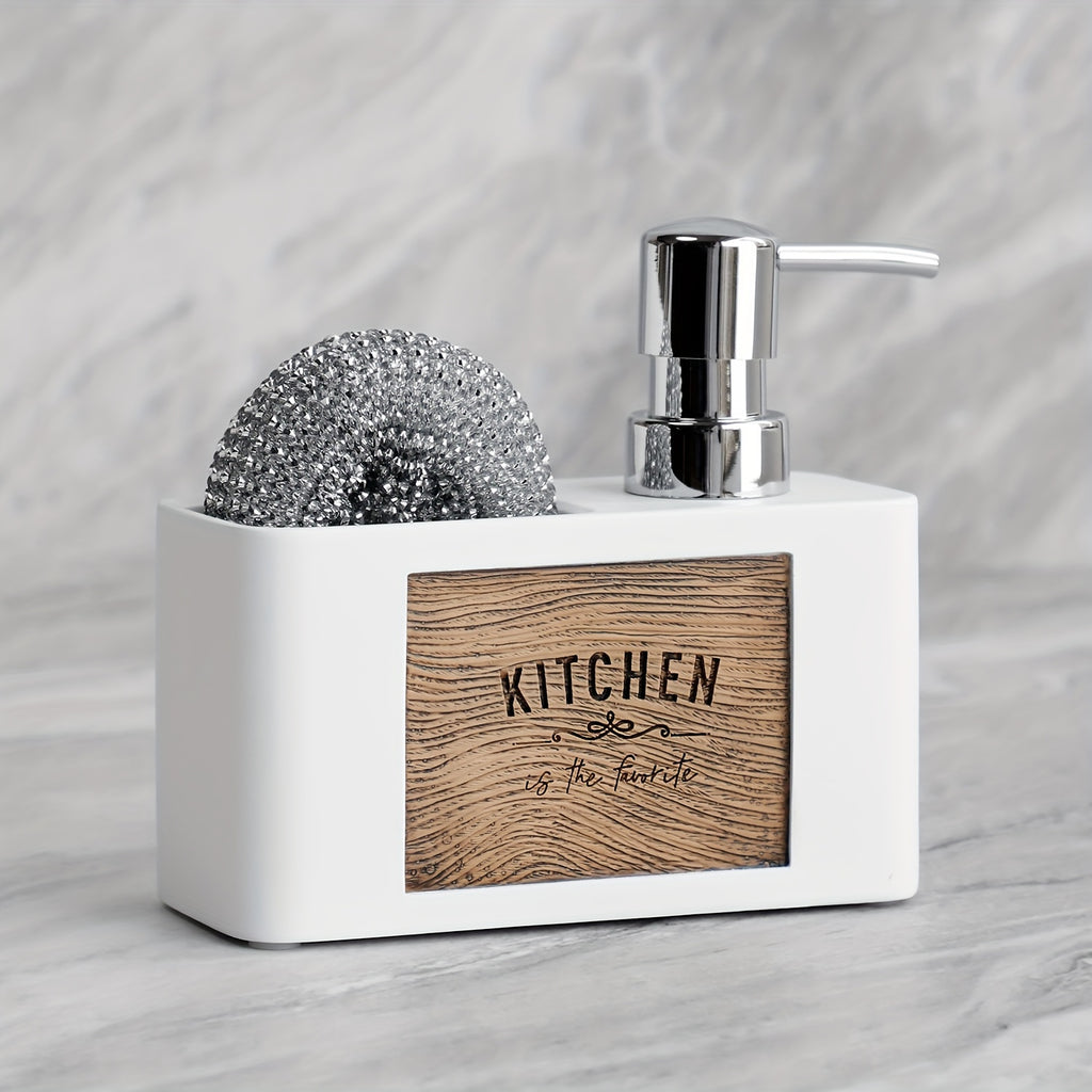 Dispenser per Sapone da Cucina Bottiglia per Lavaggio Mani con Contenitore Ricaricabile e Sfera Pulente