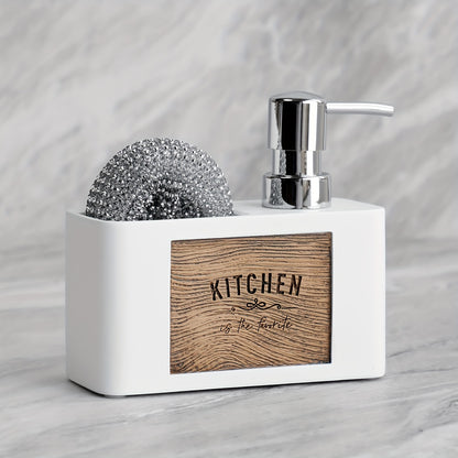 Dispenser per Sapone da Cucina Bottiglia per Lavaggio Mani con Contenitore Ricaricabile e Sfera Pulente