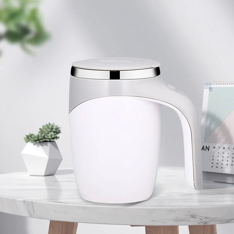 Rechargeable Self-Stirring Coffee Mug – Magnetic Stainless Steel Cup for Home & Office Use