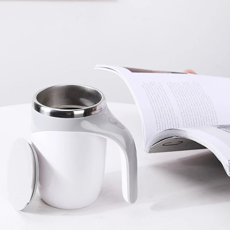 Tazza da caffè ricaricabile automescolante – Tazza magnetica in acciaio inossidabile per uso domestico e in ufficio 