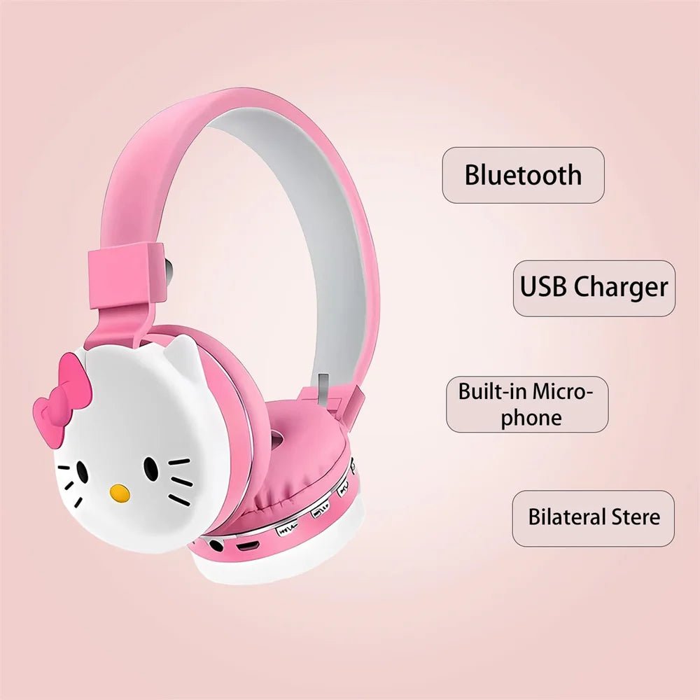 Cuffie wireless Hello Kitty – Auricolari rosa carini con microfono 