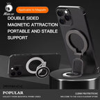 Strong Rotating Magnetic 3-in-1 iPhone Stand & Ring Grip- (14/15/16)