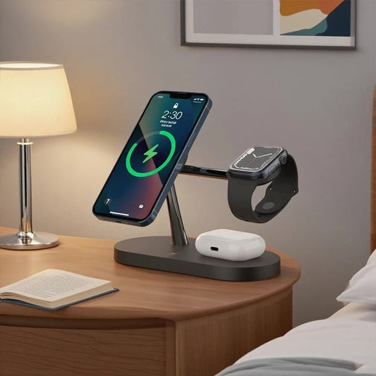 TriPower Wireless Charger for iPhone, Watch & AirPods